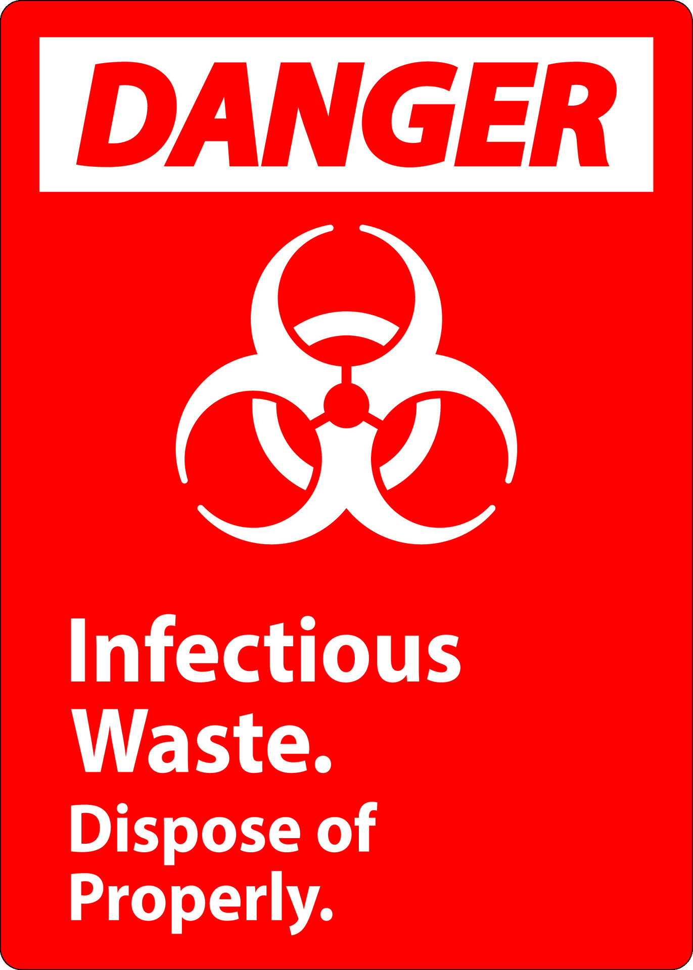 Biohazard Danger Label Infectious Waste, Dispose Of Properly 25732170