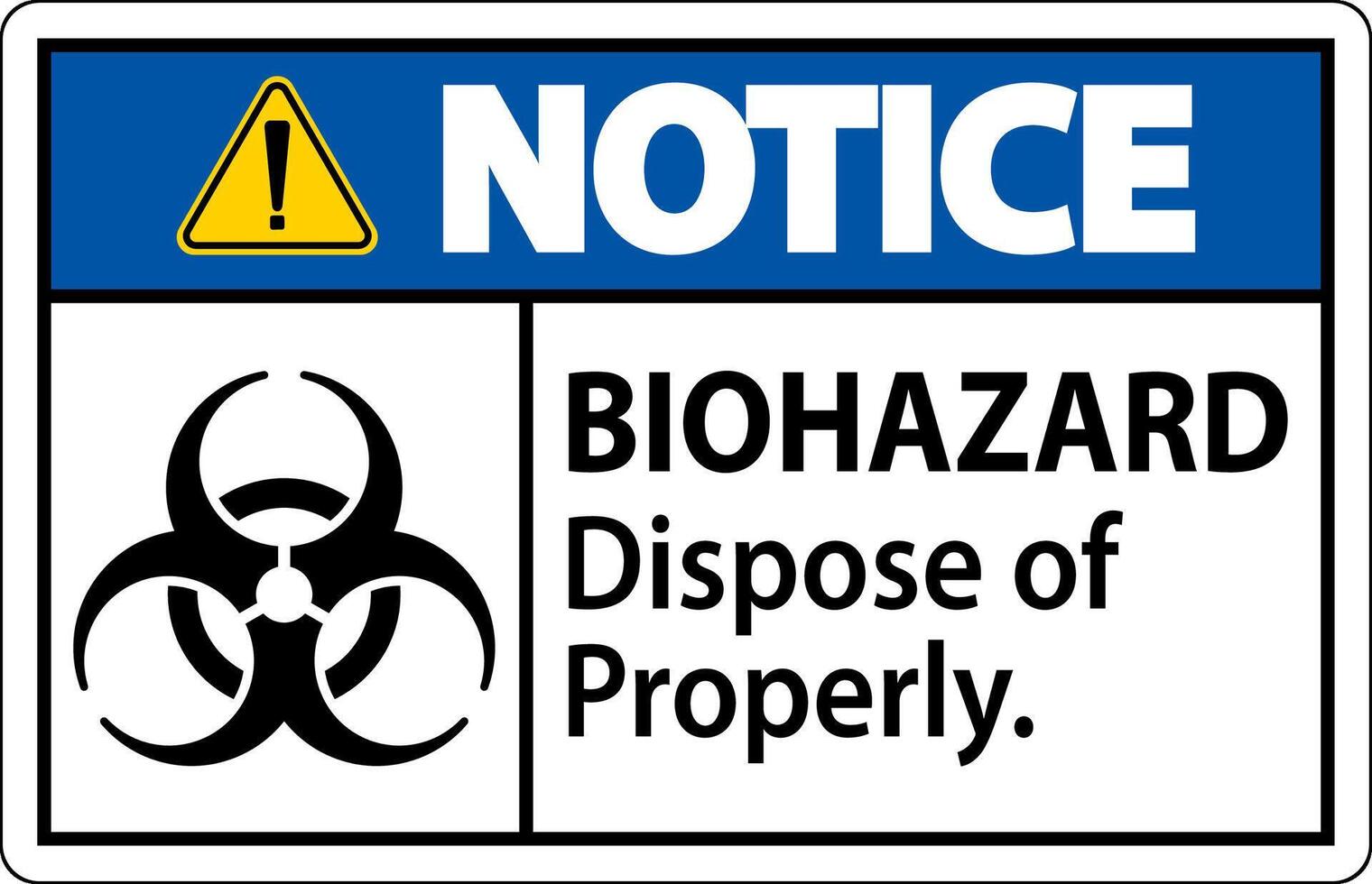 Biohazard Notice Label Biohazard Dispose Of Properly vector