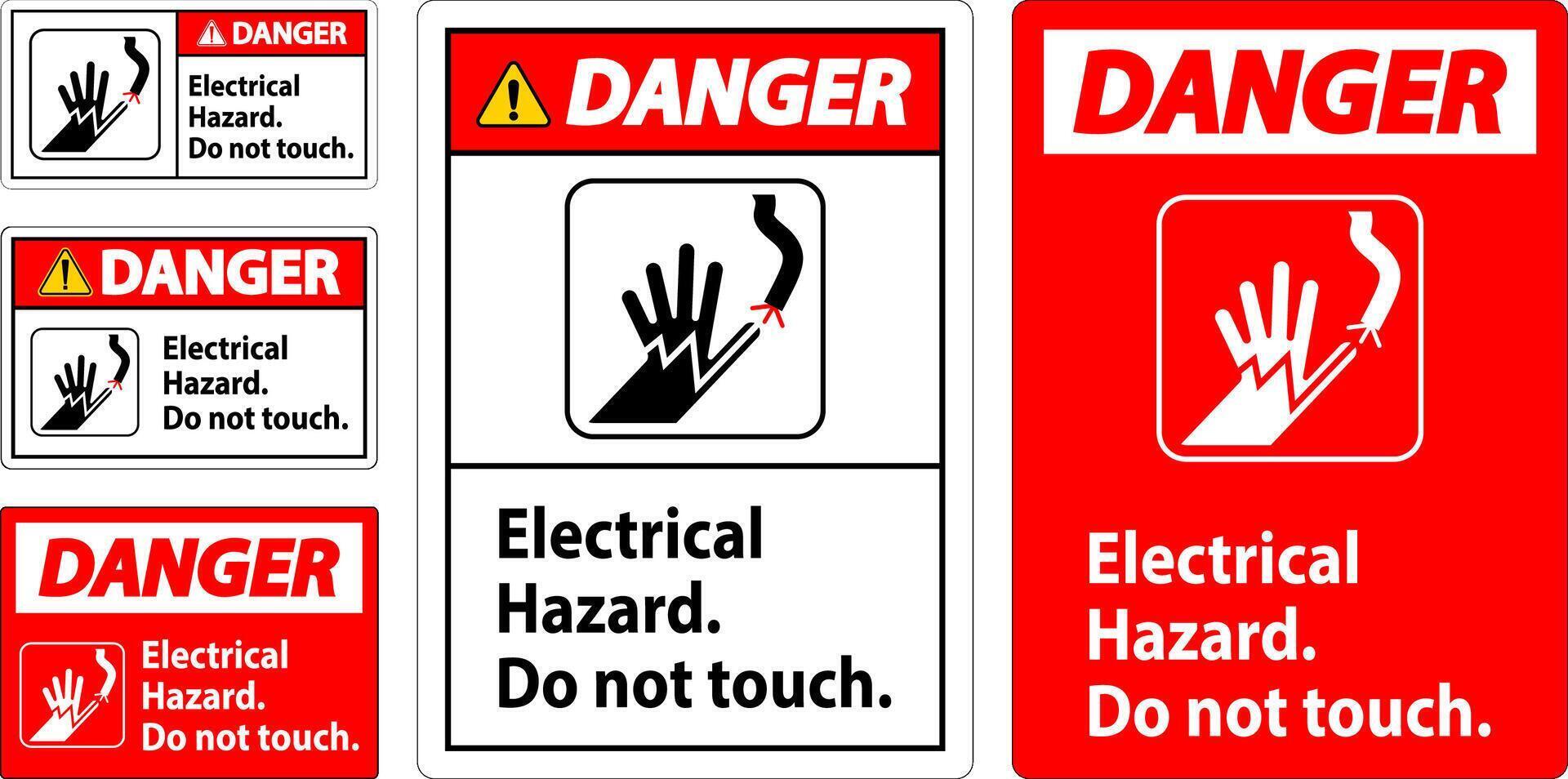 Danger Sign Electrical Hazard. Do Not Touch 25732183 Vector Art at Vecteezy