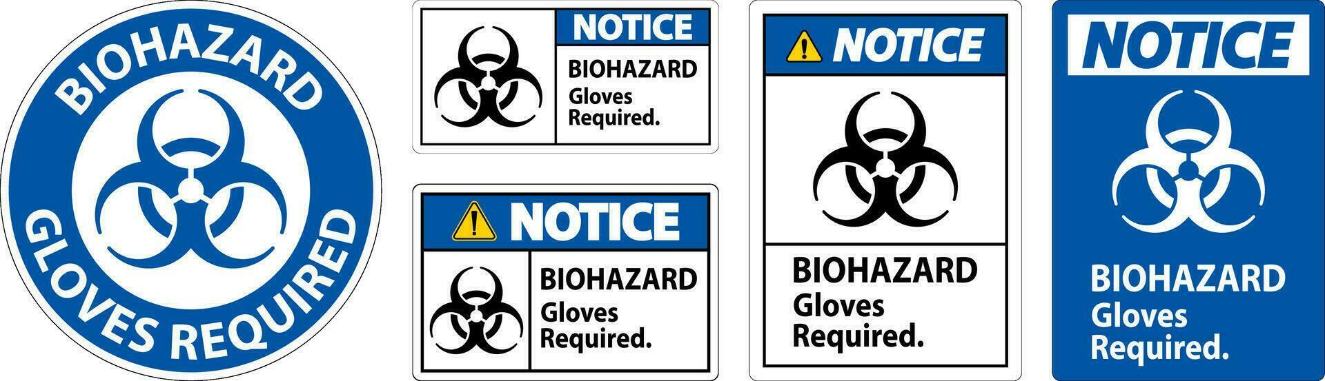 Biohazard Notice Label Biohazard Gloves Required vector