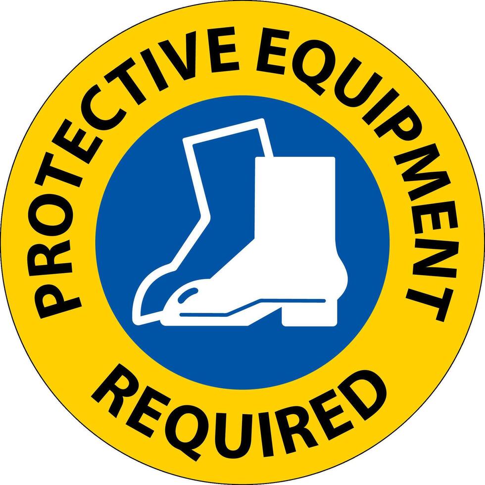 Floor Sign, Protective Equipment Required vector