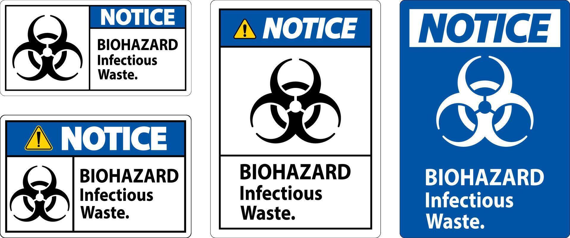 Biohazard Notice Label Biohazard Infectious Waste vector