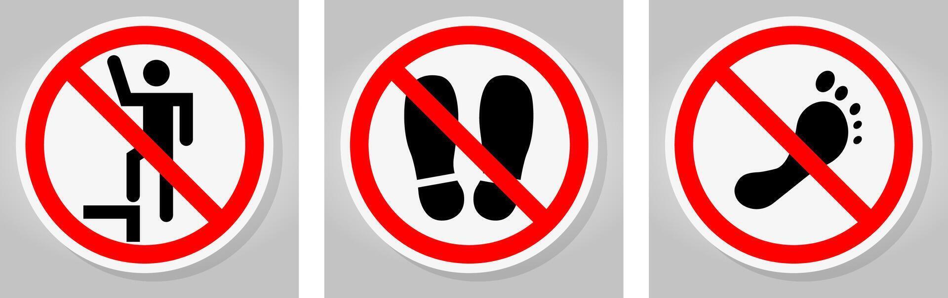 Danger Sign Do Not Stand Here On White Background vector
