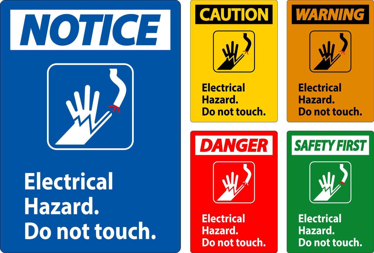 Warning Sign Electrical Hazard. Do Not Touch vector