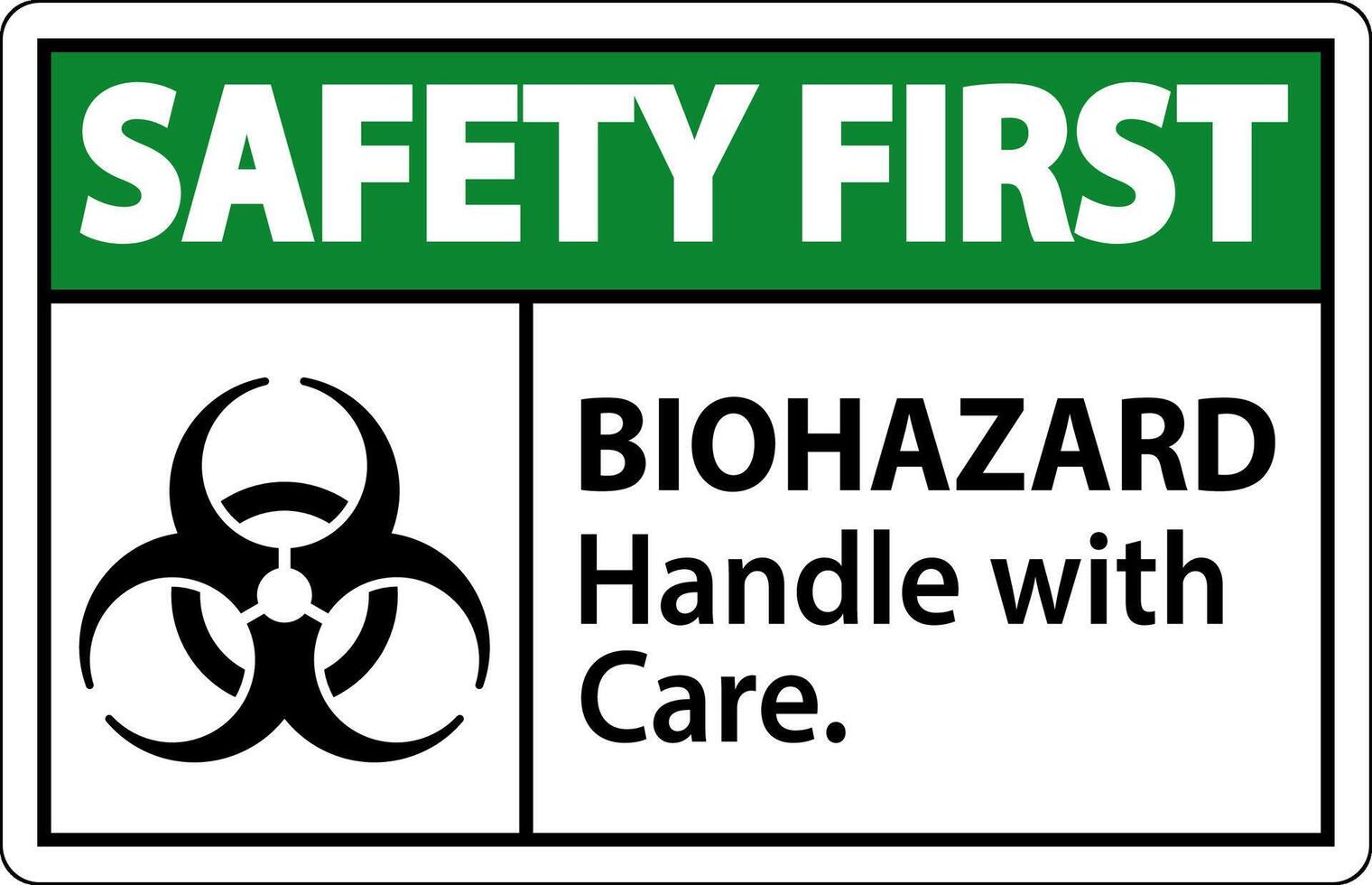 Biohazard Safety First Label Biohazard, Handle With Care vector