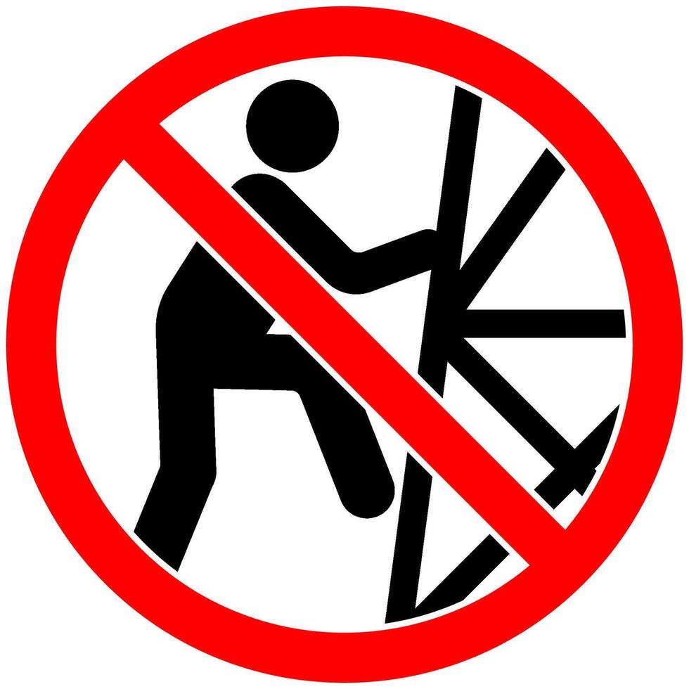 Prohibition Sign Do Not Climb Tower Symbol vector