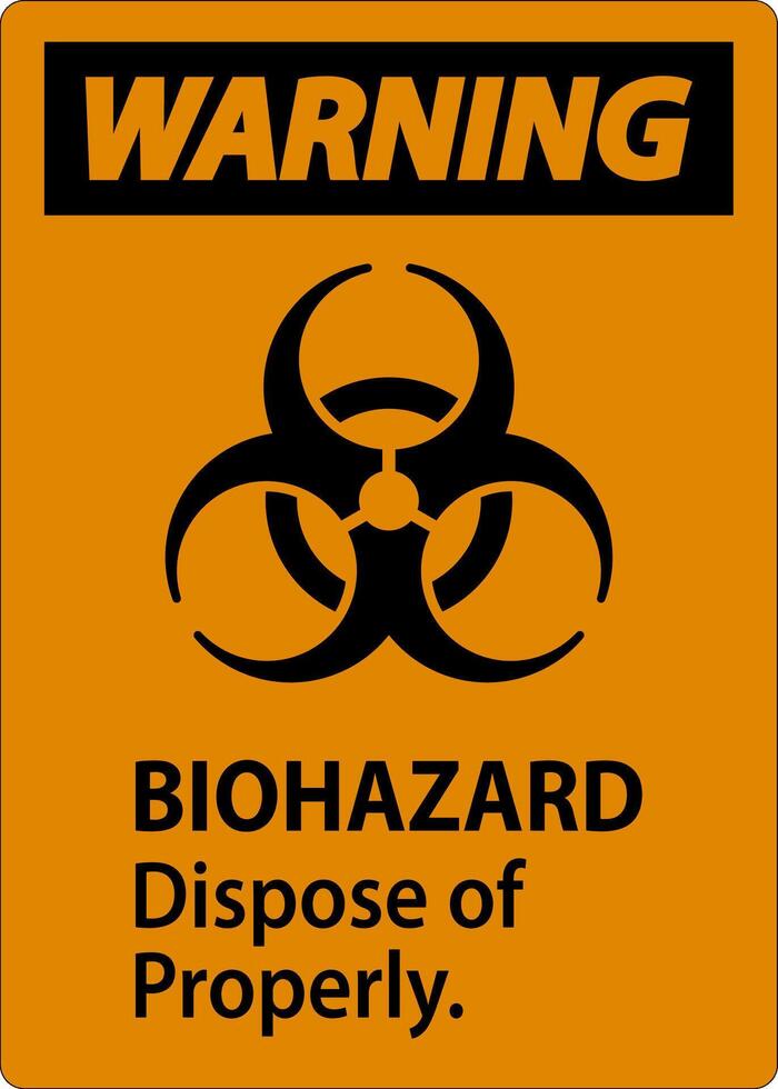 Biohazard Warning Label Biohazard Dispose Of Properly vector