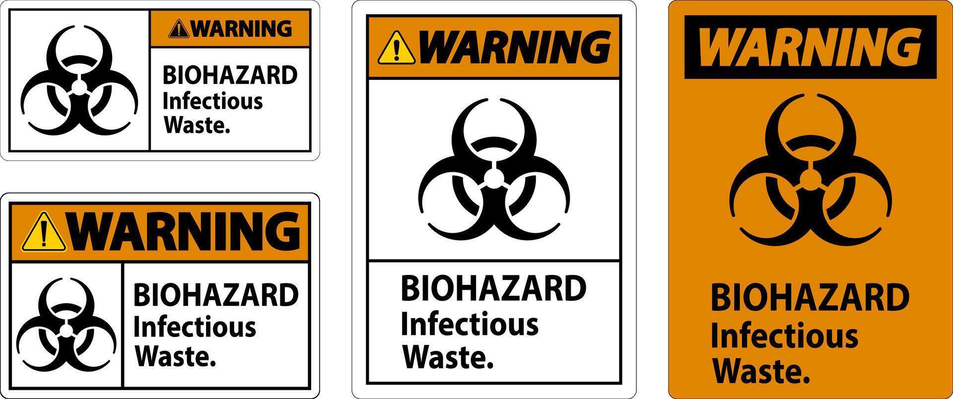 Biohazard Warning Label Biohazard Infectious Waste vector