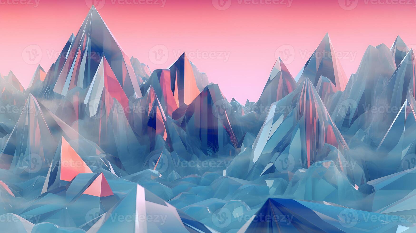 Abstract low poly mountains. Polygonal background. photo