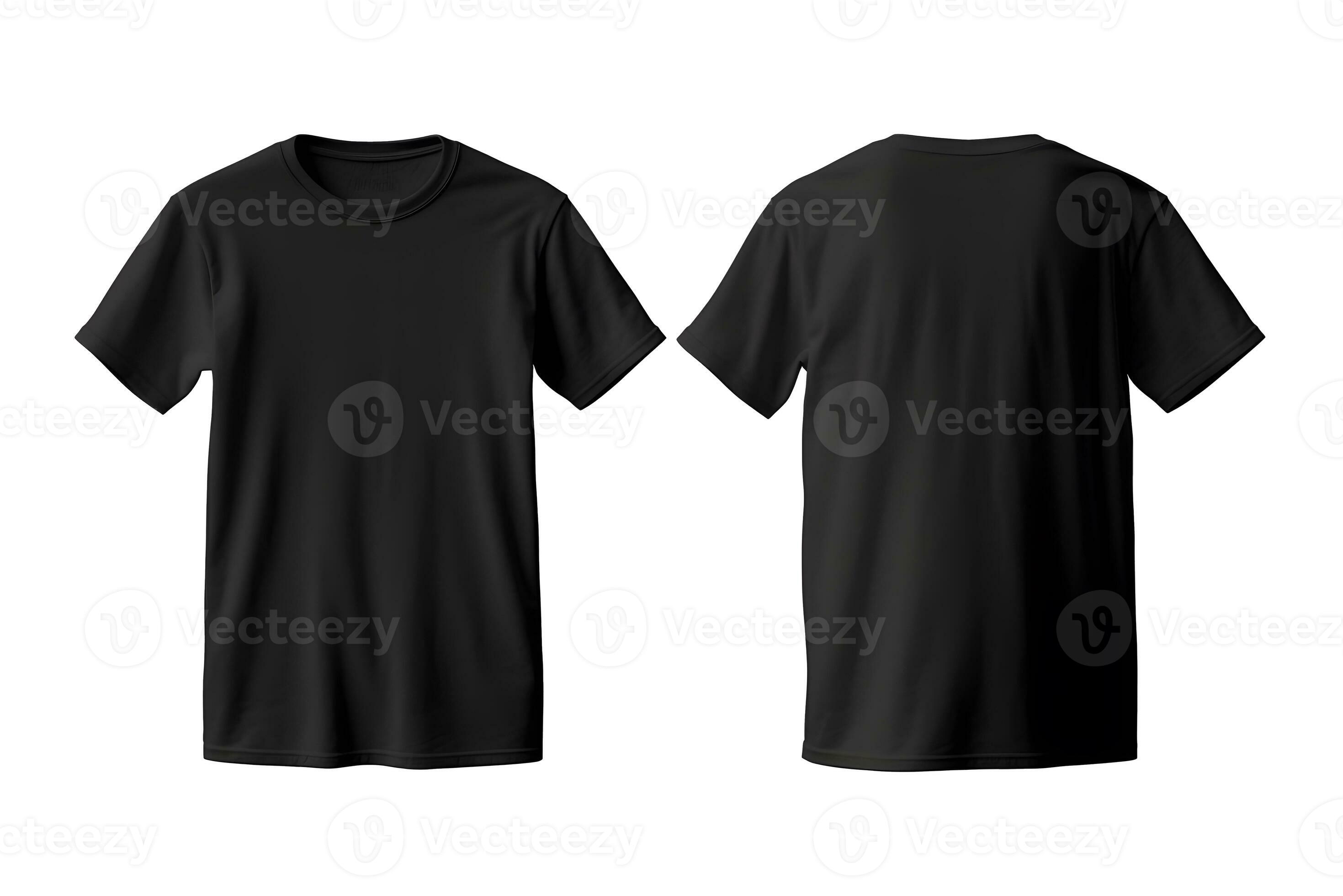 Plain black t-shirt front and back for mockup AI Generated 25732365 ...