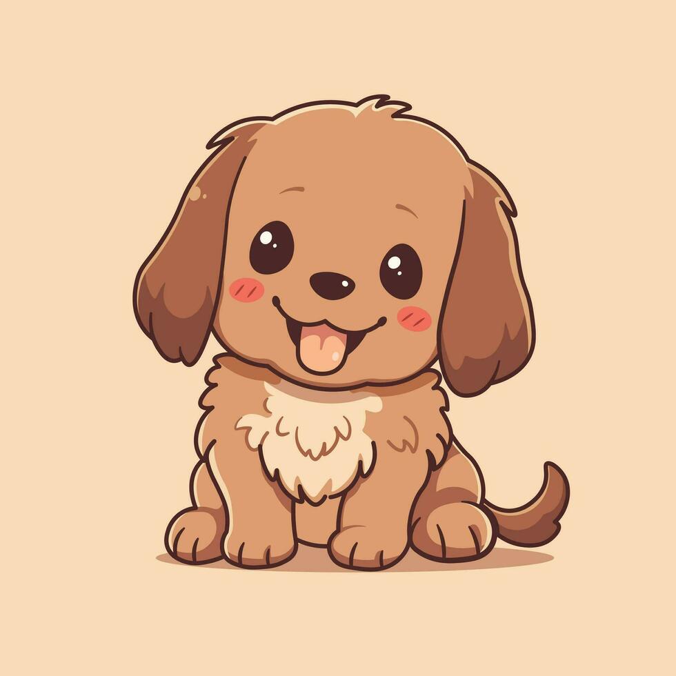 Cute cartoon baby dog illustration vector