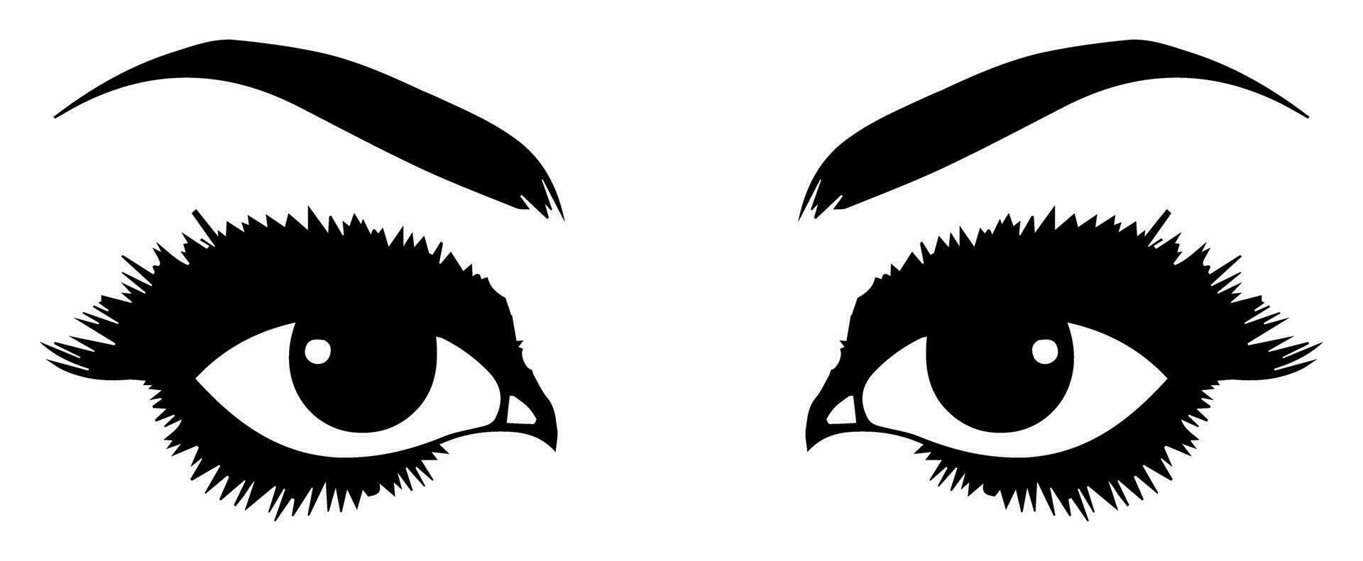 pair of eyes with eyebrows eyelashes vector graphic resources
