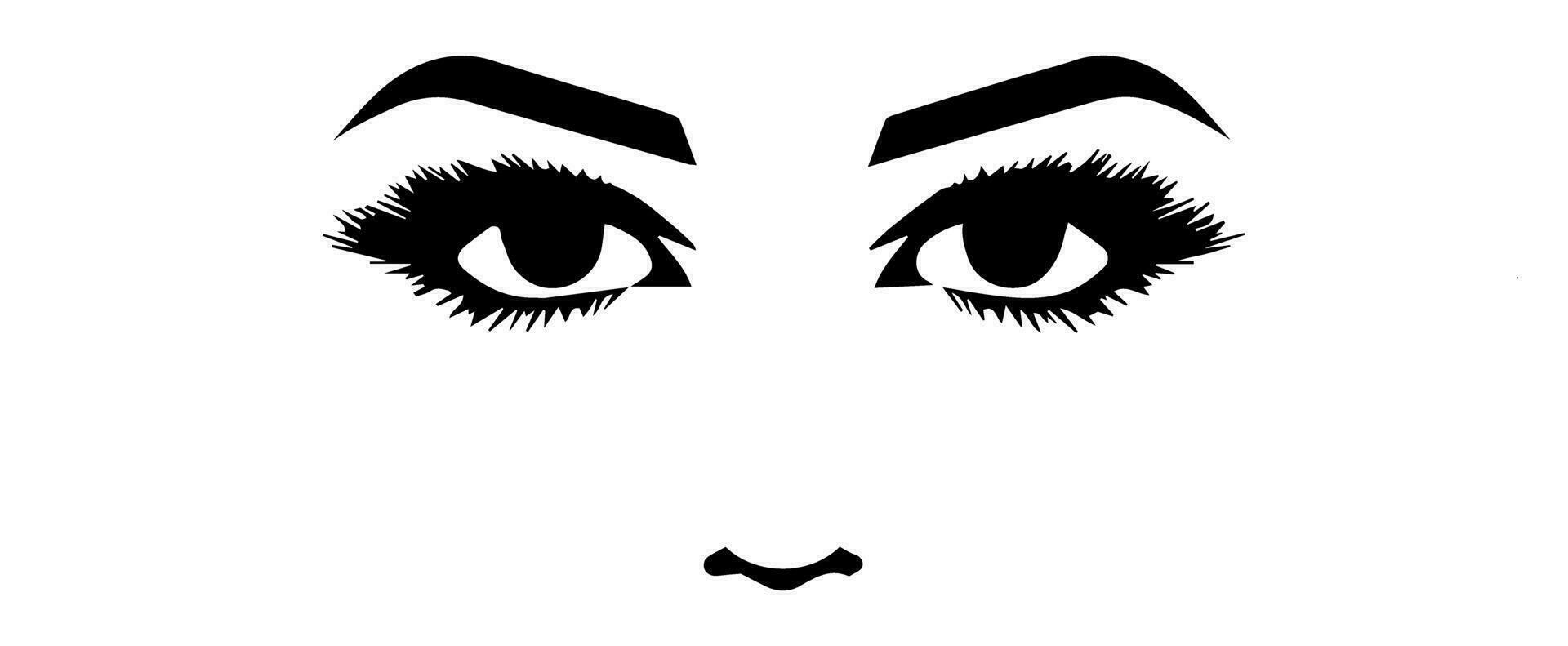 pair of eyes with eyebrows eyelashes vector graphic resources