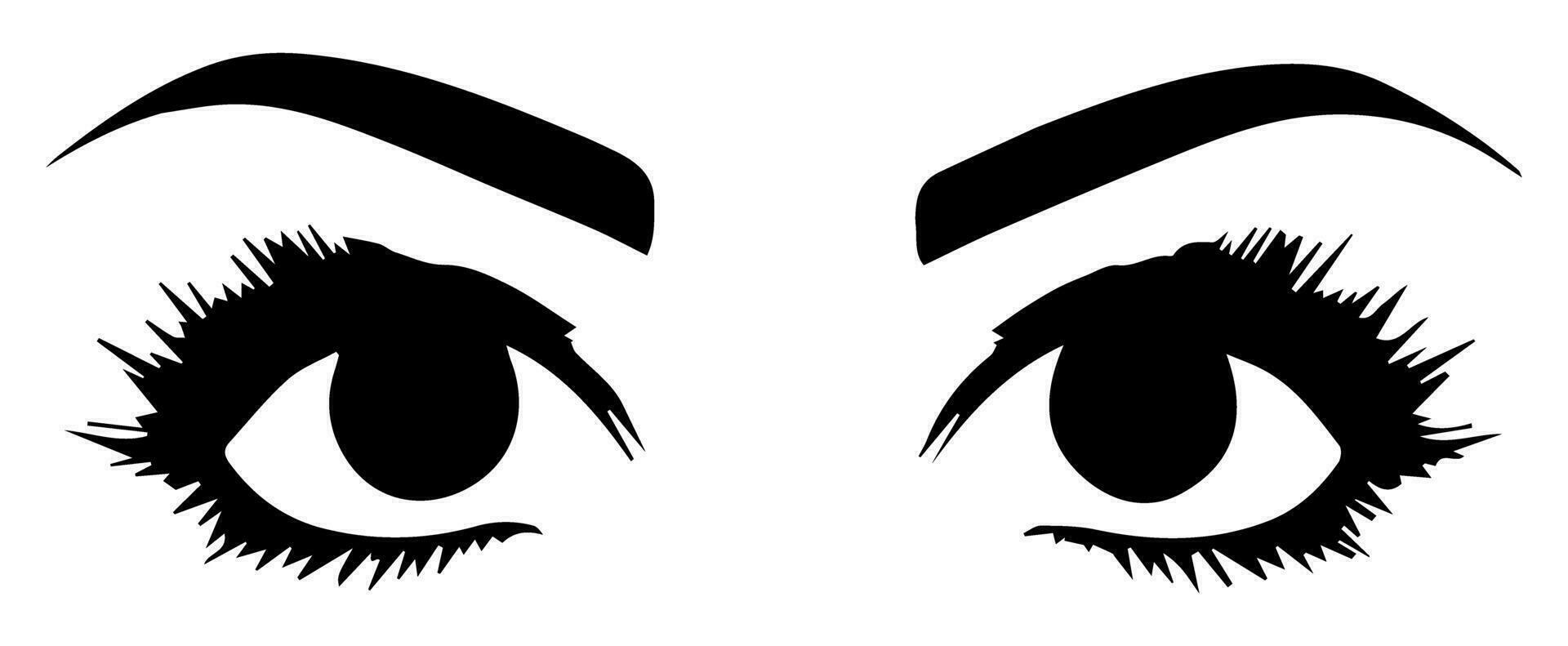 pair of eyes with eyebrows eyelashes vector graphic resources