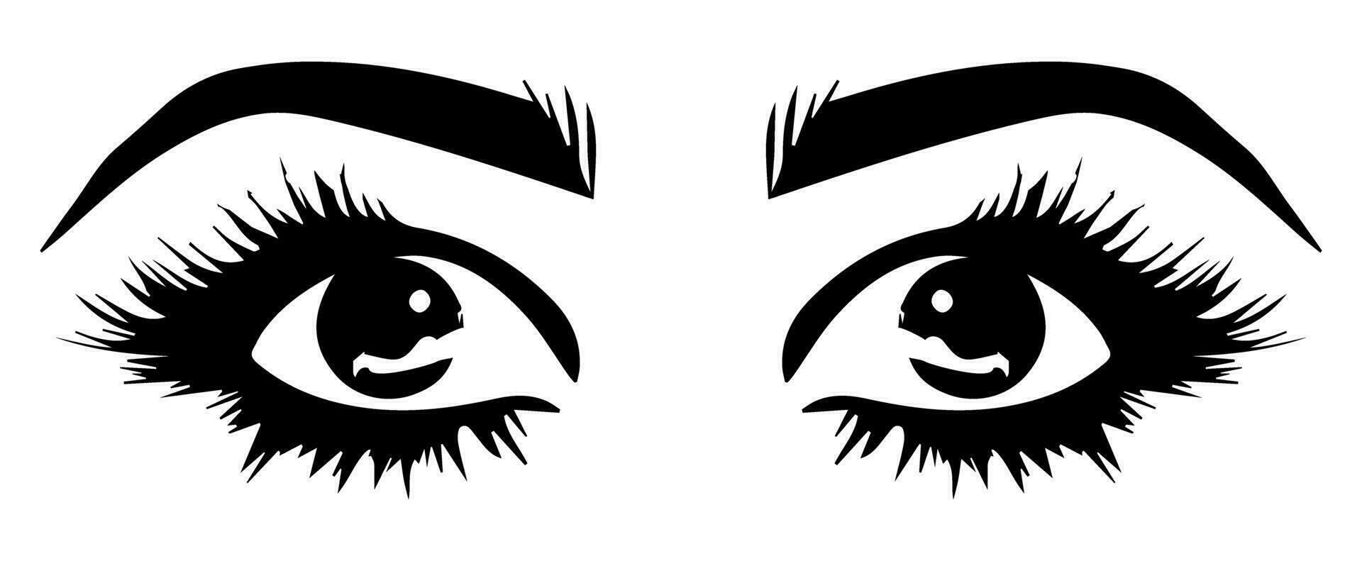 pair of eyes with eyebrows eyelashes vector graphic resources