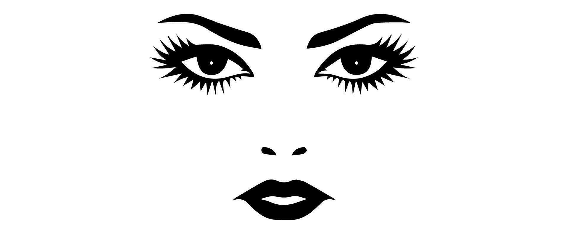 pair of eyes with eyebrows eyelashes vector graphic resources