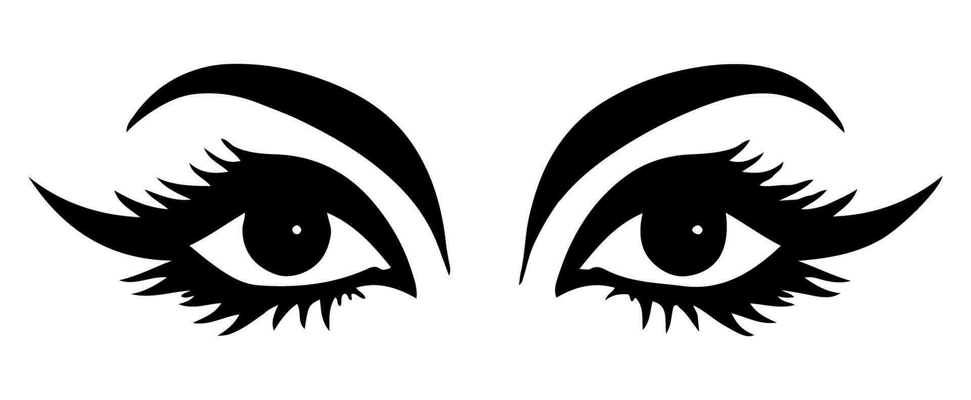 pair of eyes with eyebrows eyelashes vector graphic resources