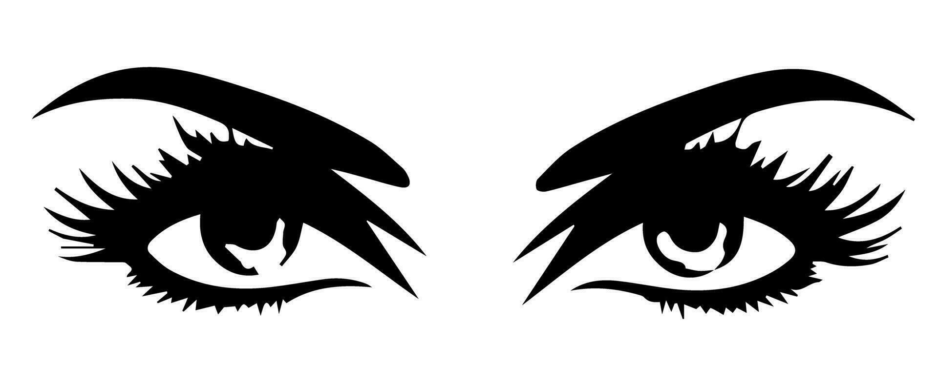 pair of eyes with eyebrows eyelashes vector graphic resources