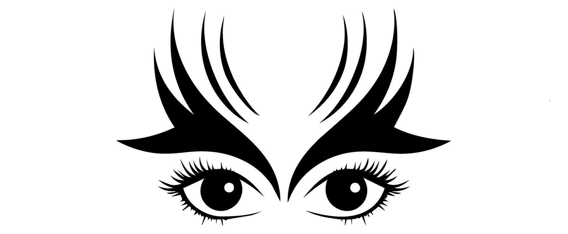 pair of eyes with eyebrows eyelashes vector graphic resources