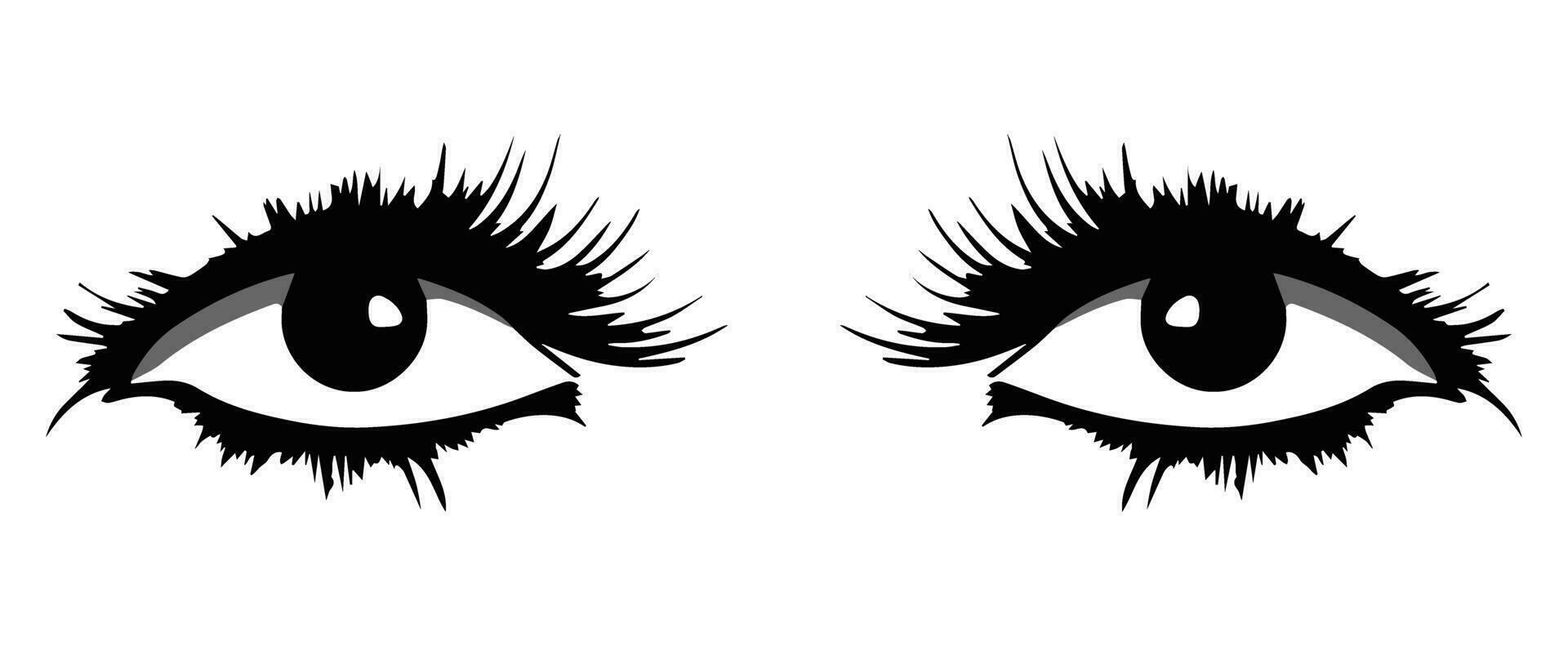 pair of eyes with eyebrows eyelashes vector graphic resources