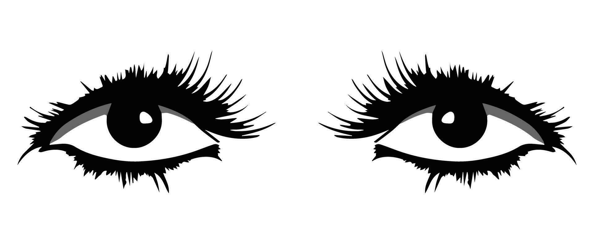 pair of eyes with eyebrows eyelashes vector graphic resources