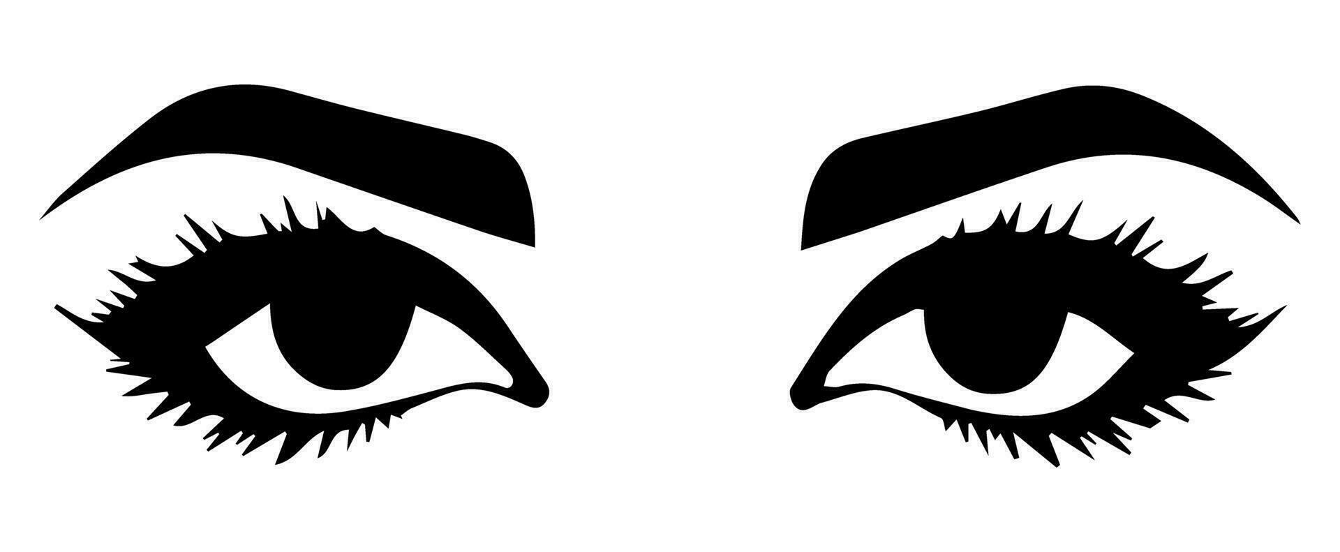 pair of eyes with eyebrows eyelashes vector graphic resources