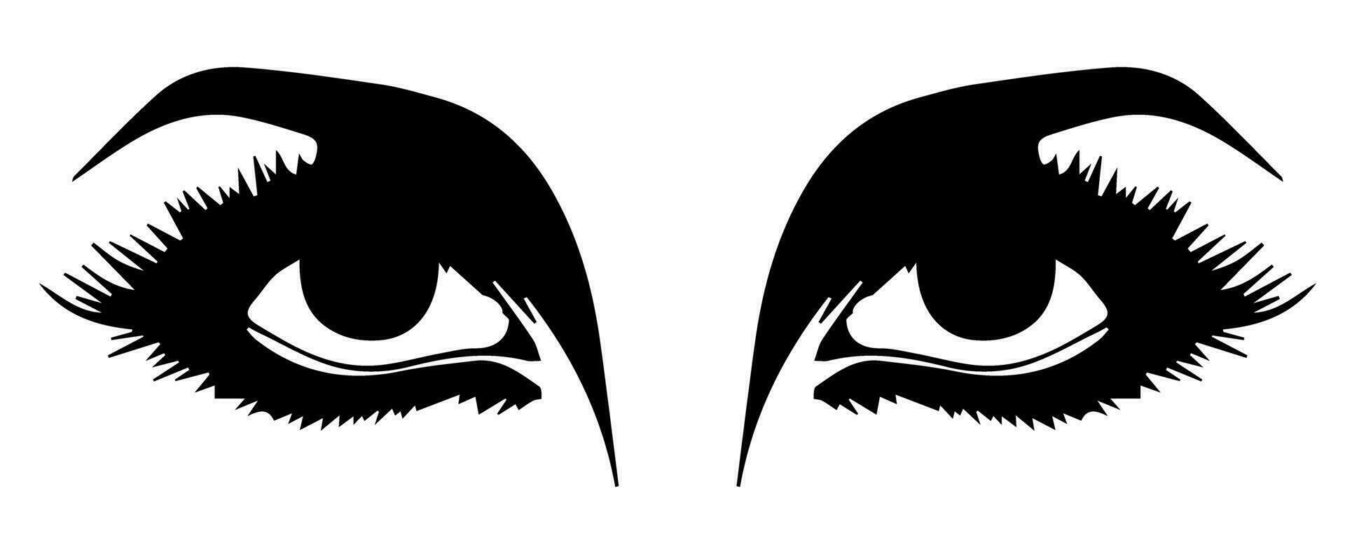 pair of eyes with eyebrows eyelashes vector graphic resources
