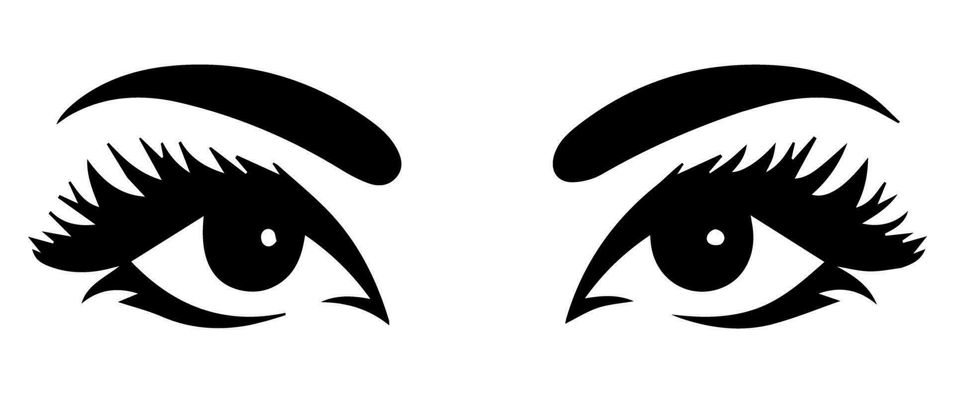 pair of eyes with eyebrows eyelashes vector graphic resources