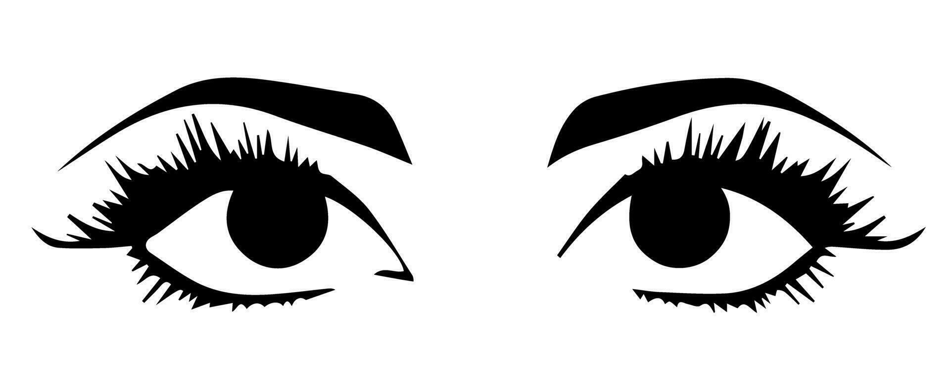 pair of eyes with eyebrows eyelashes vector graphic resources