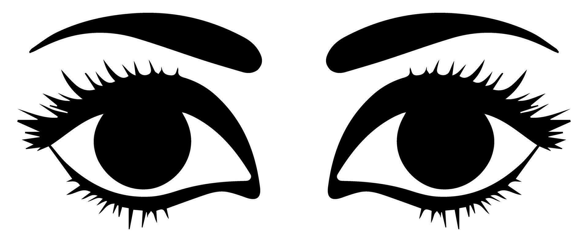 pair of eyes with eyebrows eyelashes vector graphic resources