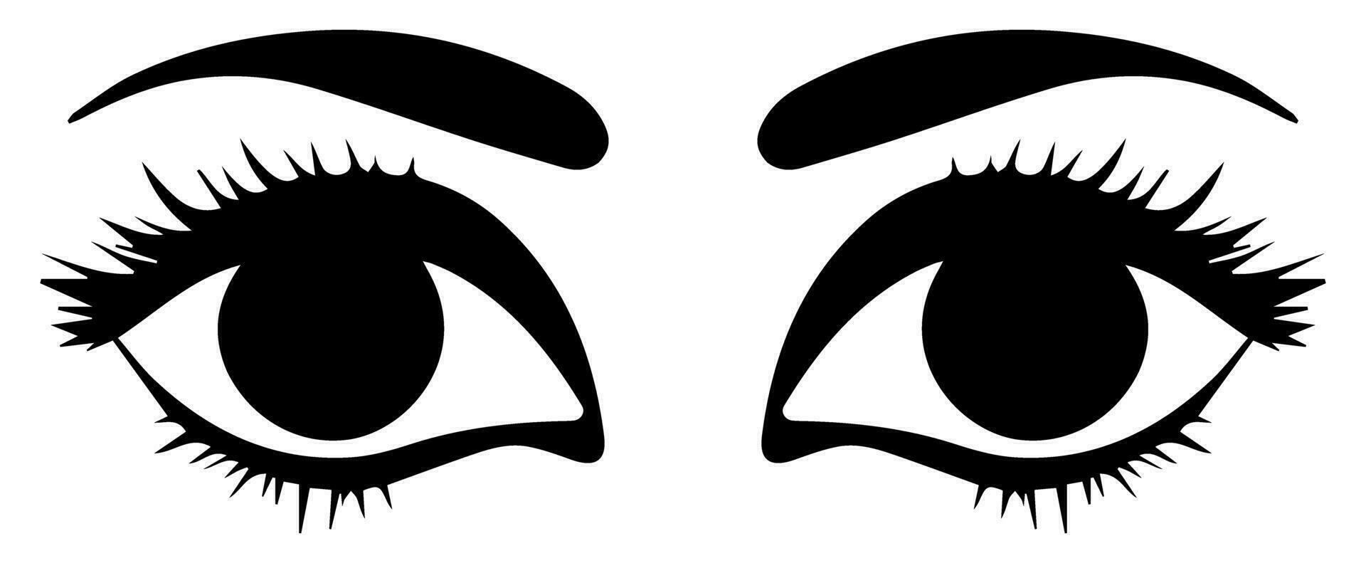 pair of eyes with eyebrows eyelashes vector graphic resources