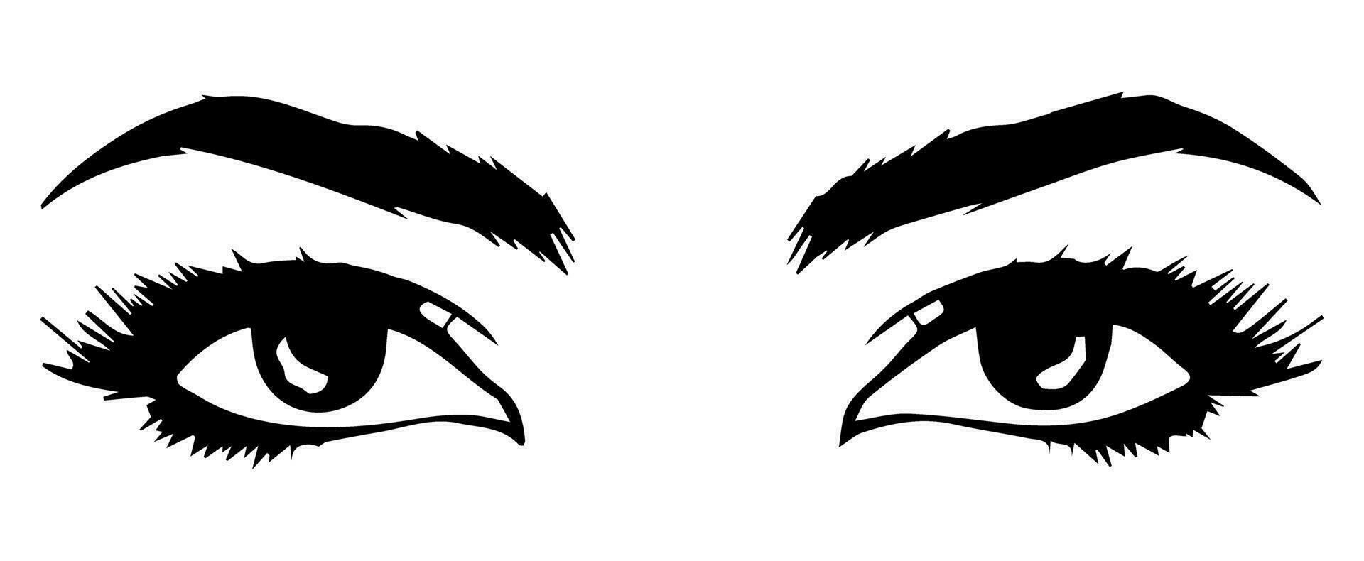 pair of eyes with eyebrows eyelashes vector graphic resources