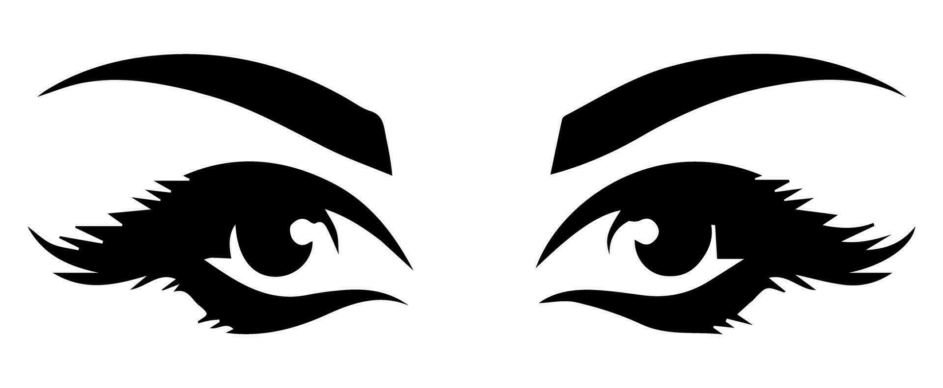pair of eyes with eyebrows eyelashes vector graphic resources