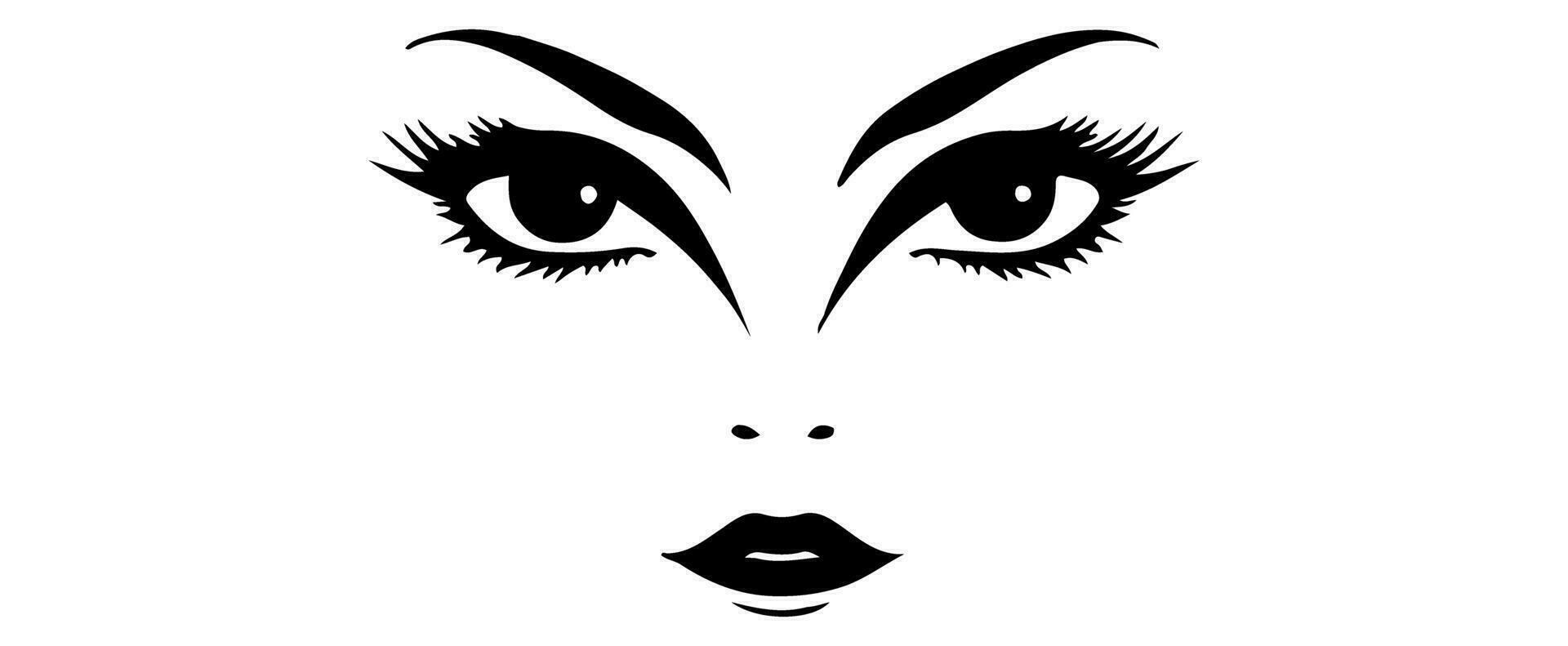 pair of eyes with eyebrows eyelashes vector graphic resources