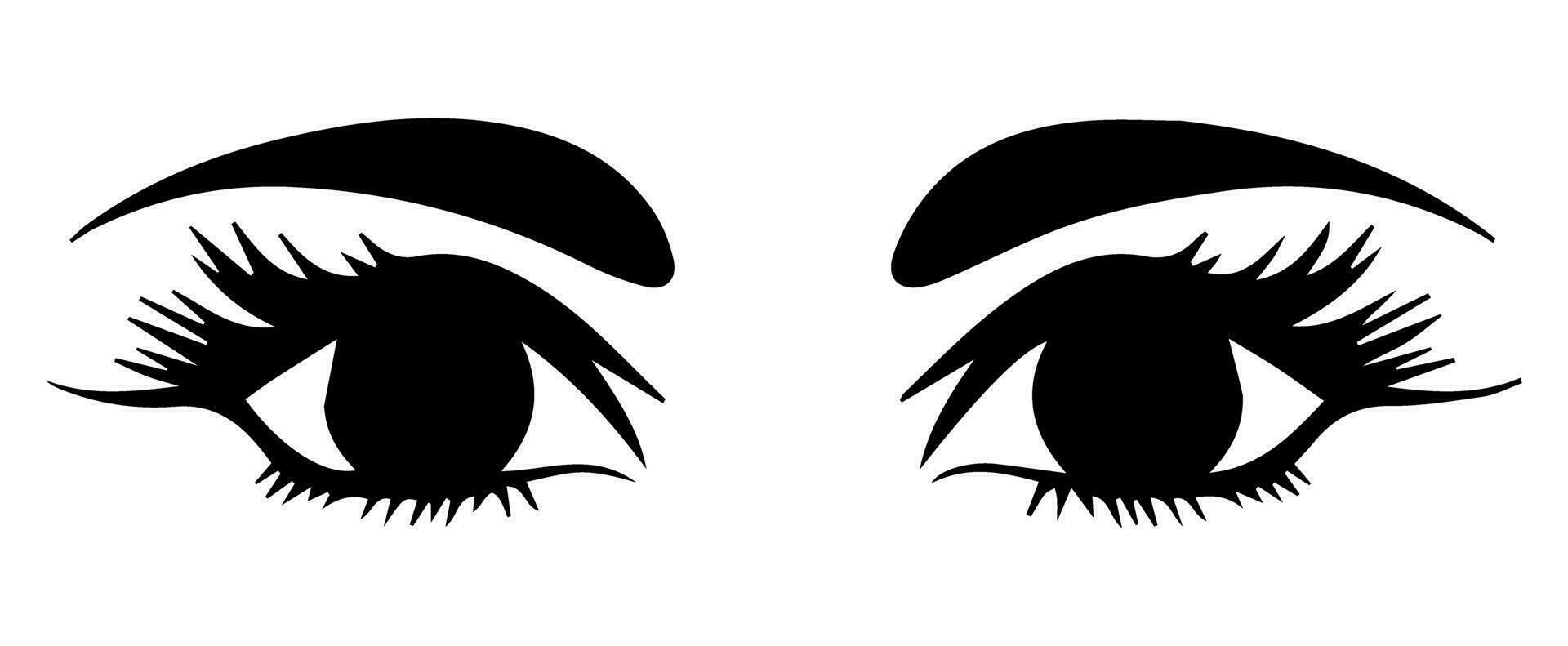 pair of eyes with eyebrows eyelashes vector graphic resources