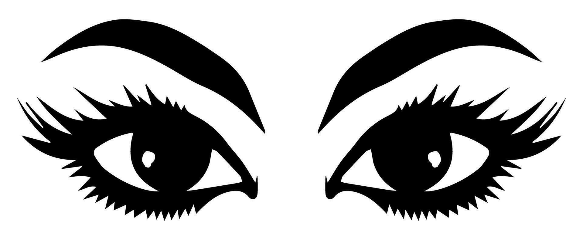 pair of eyes with eyebrows eyelashes vector graphic resources