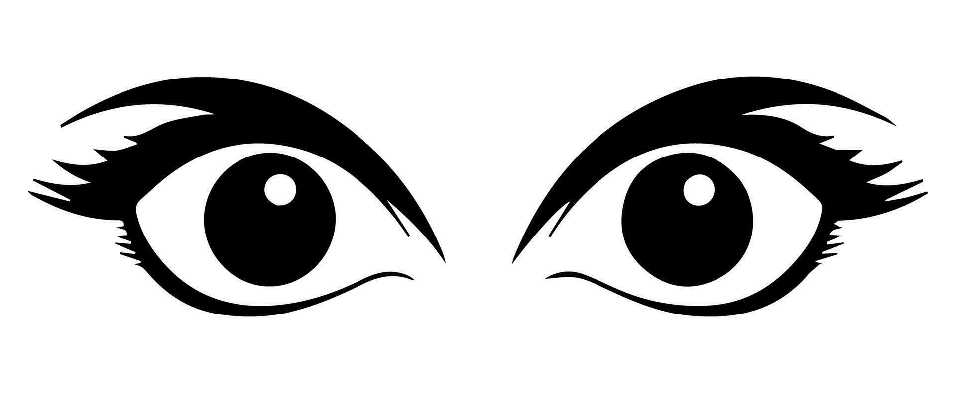 pair of eyes with eyebrows eyelashes vector graphic resources