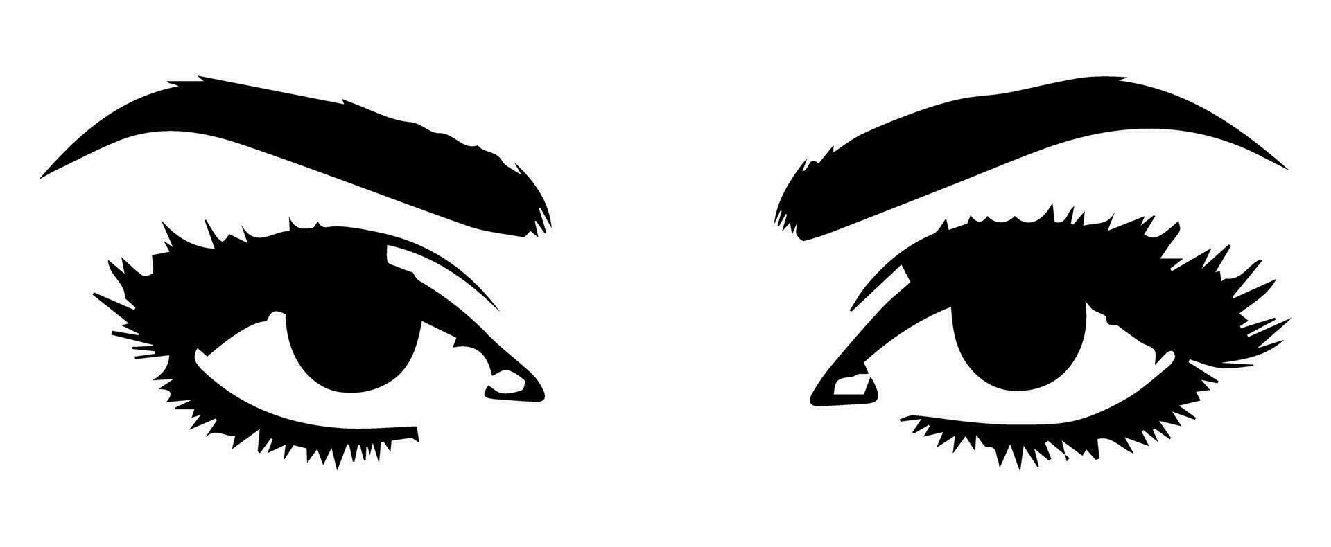 pair of eyes with eyebrows eyelashes vector graphic resources