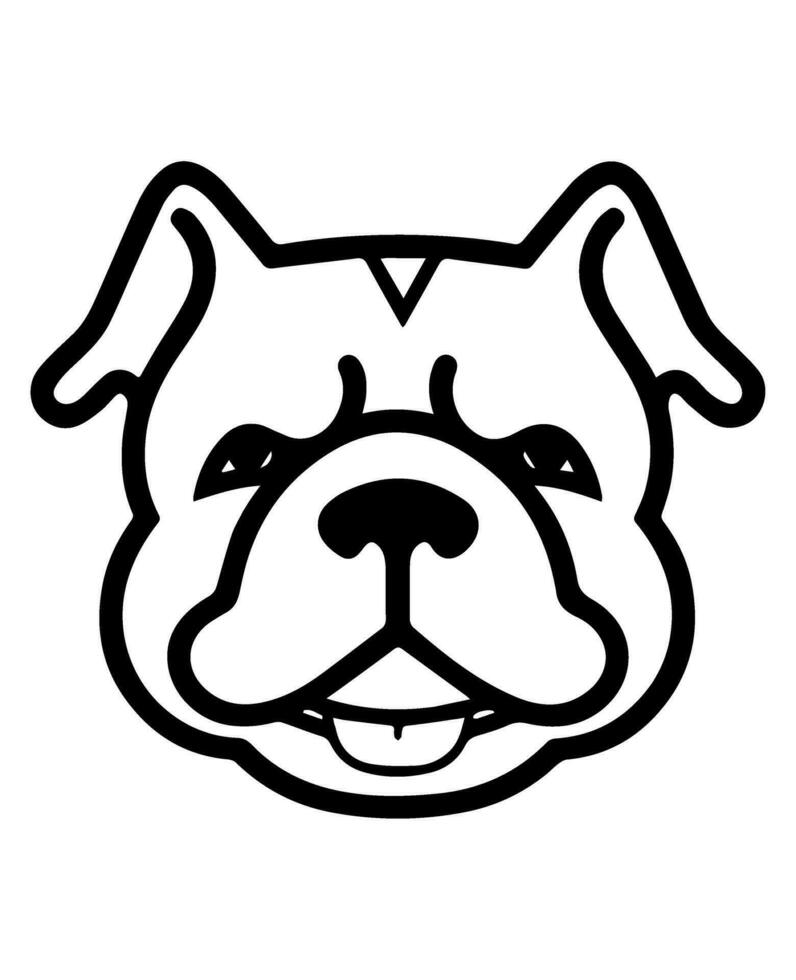 Bulldog vector icon glyph isolated, black and white silhouette.