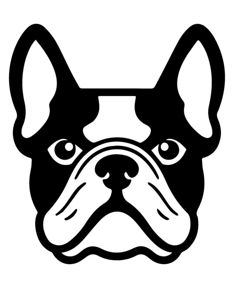 Bulldog vector icon glyph isolated, black and white silhouette.
