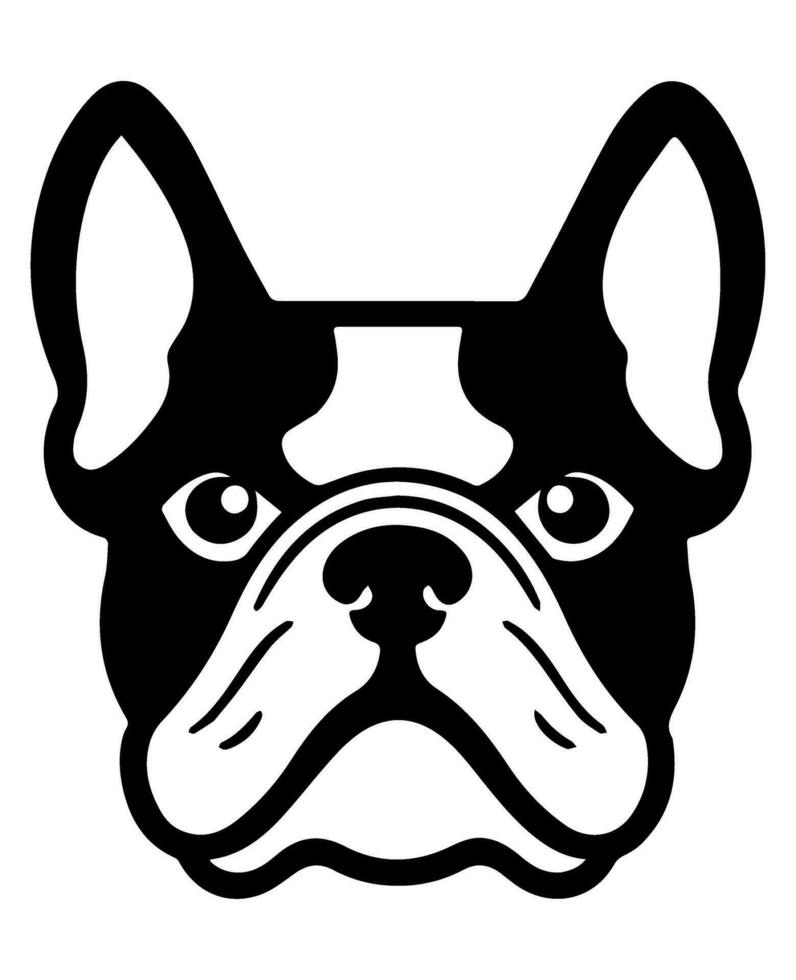 buldog vector icono glifo aislado, negro y blanco silueta.