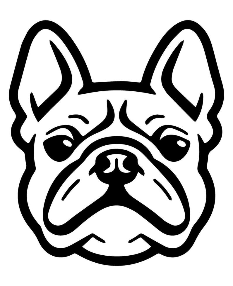 Bulldog vector icon glyph isolated, black and white silhouette.