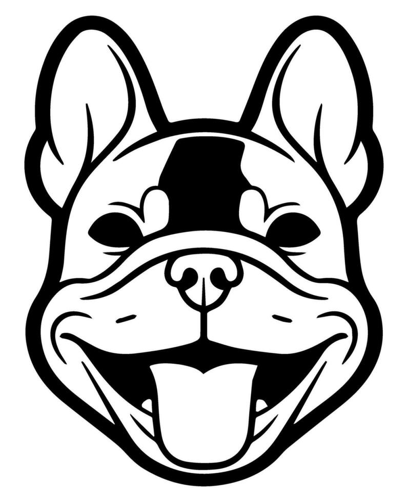 Bulldog vector icon glyph isolated, black and white silhouette.