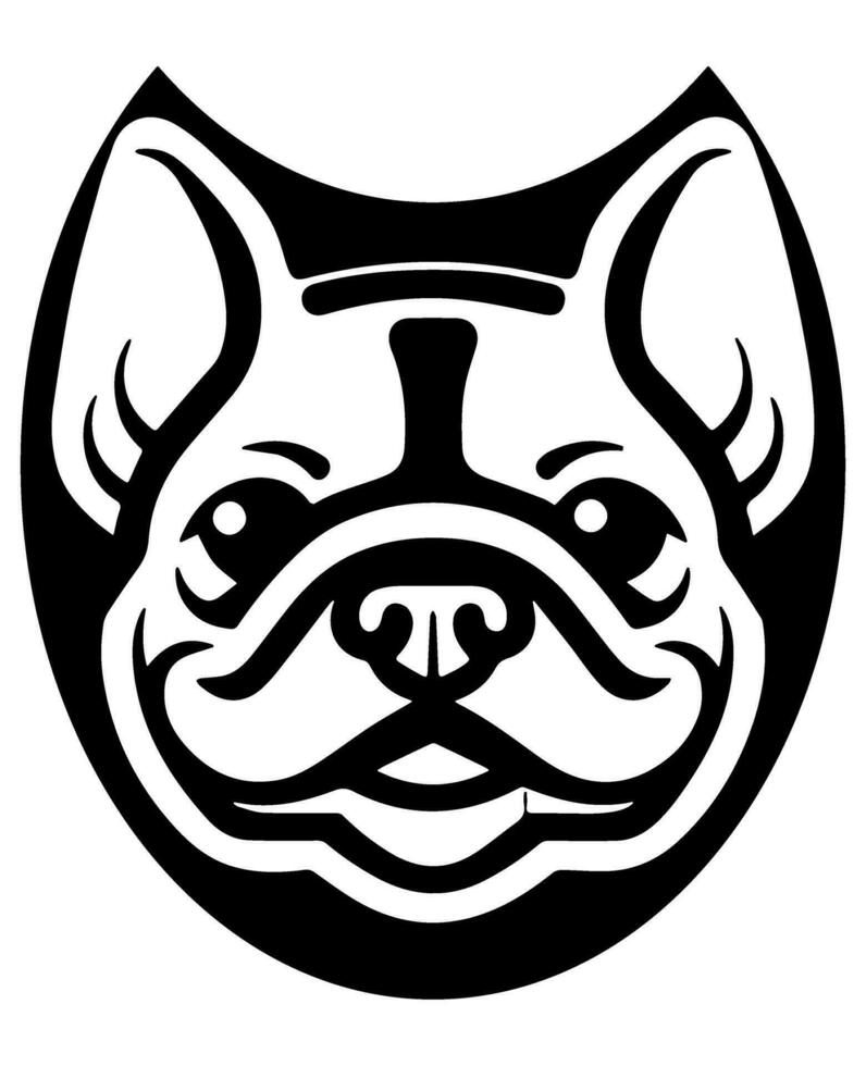 Bulldog vector icon glyph isolated, black and white silhouette.