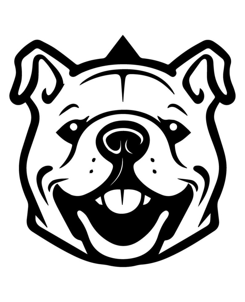 Bulldog vector icon glyph isolated, black and white silhouette.