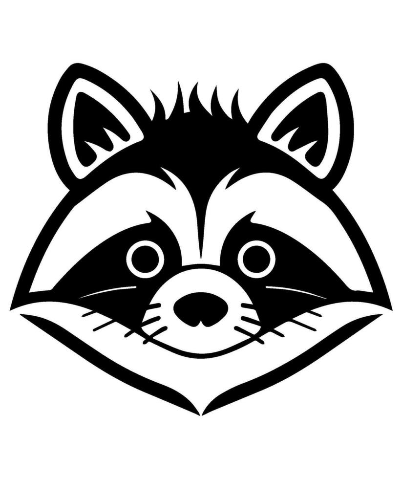 raccoon cute cartoon isolated vector glyph