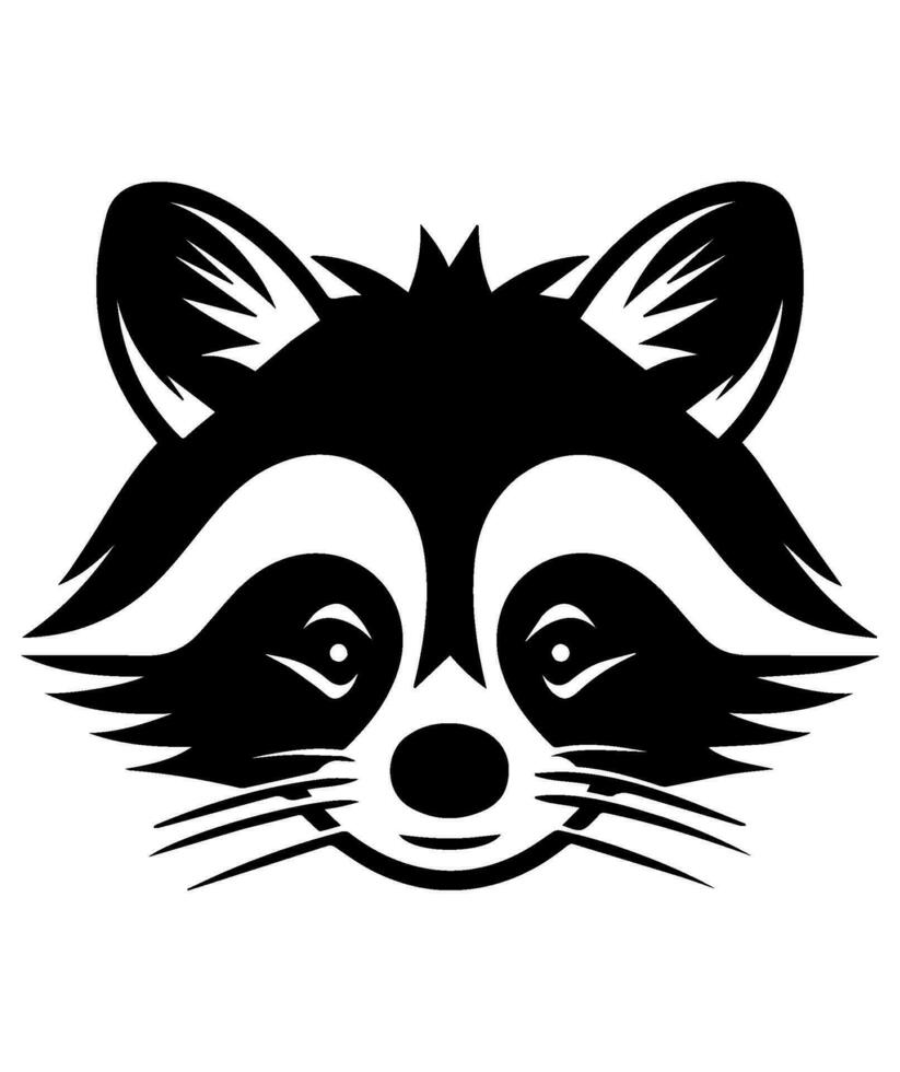 raccoon cute cartoon isolated vector glyph