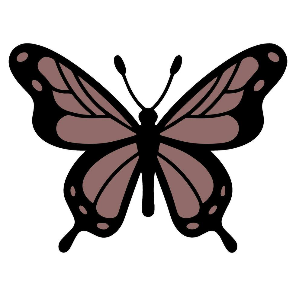 Butterfly beautiful wings, spring nature, vector illustration