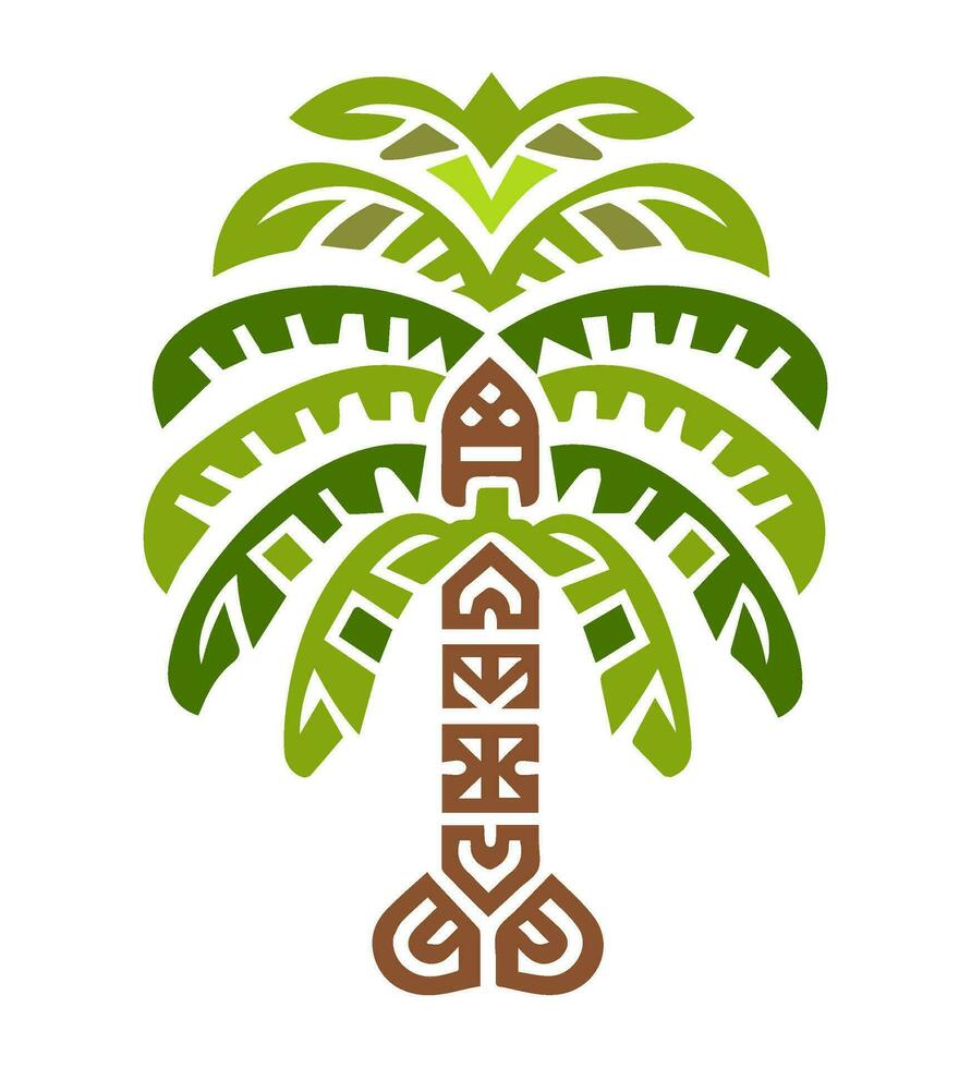 palma arboles Coco, tropical tribal ilustración, vector icono decoración ornamento.