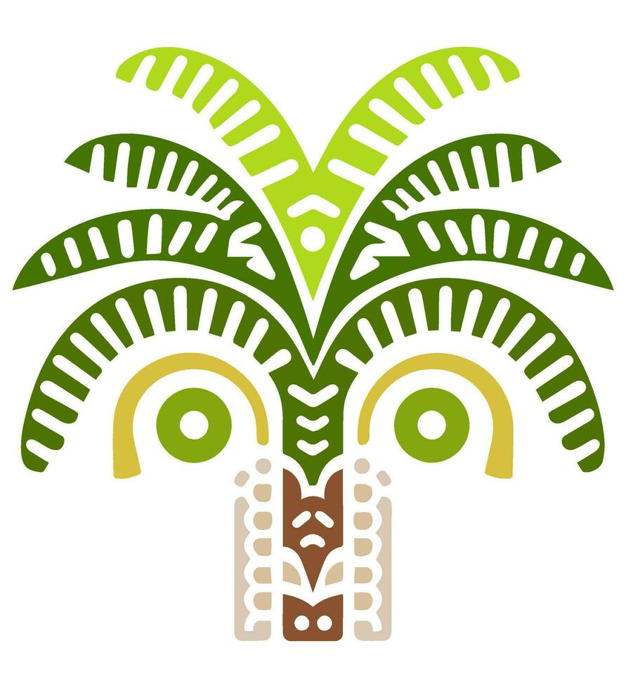 palma arboles Coco, tropical tribal ilustración, vector icono decoración ornamento.